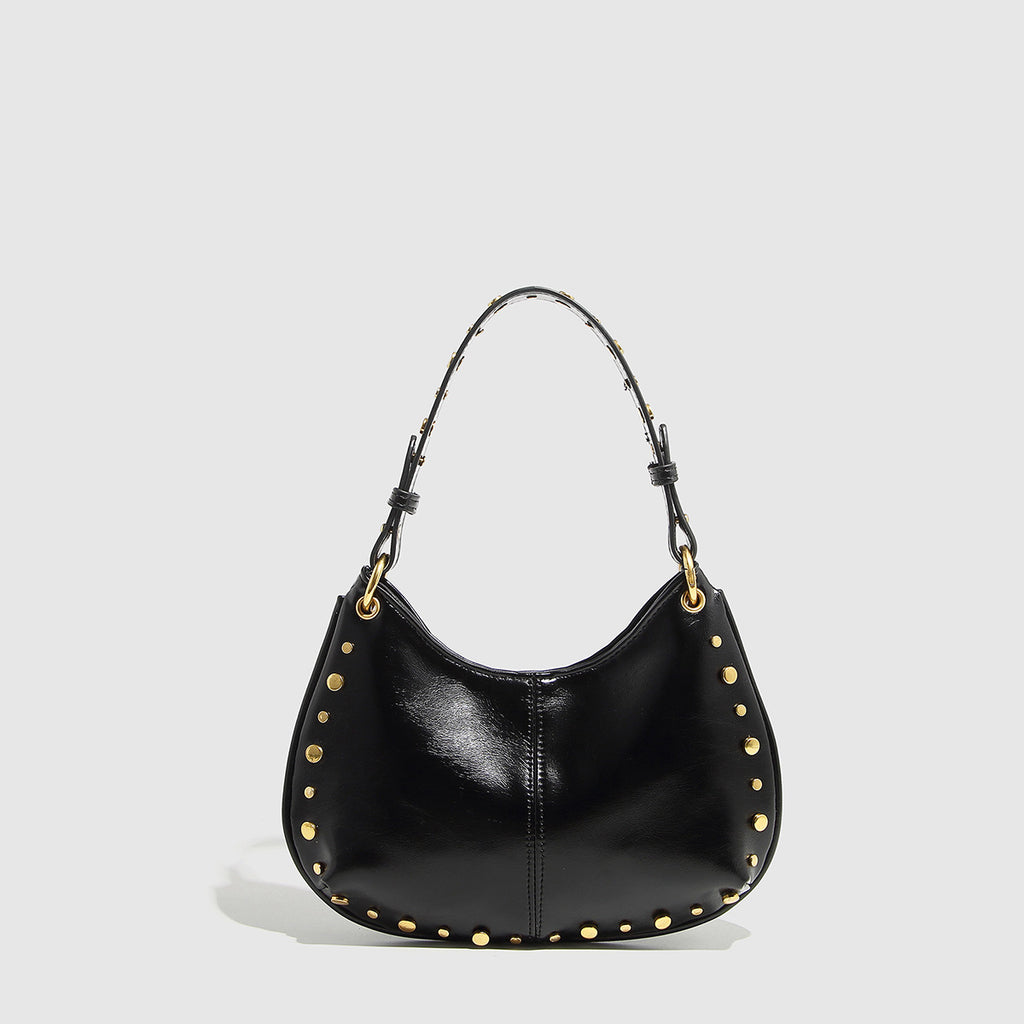 Fashionable Trendy Underarm Bag With Rivets