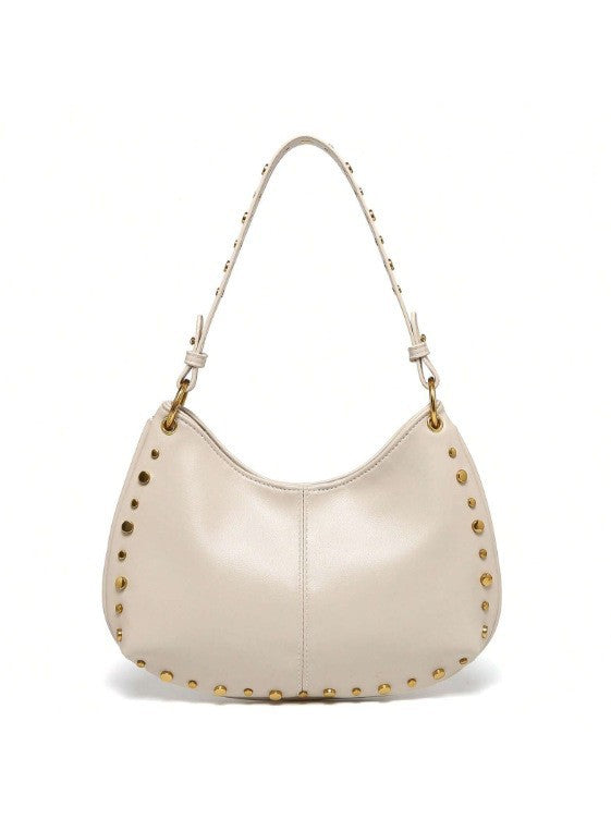 Fashionable Trendy Underarm Bag With Rivets